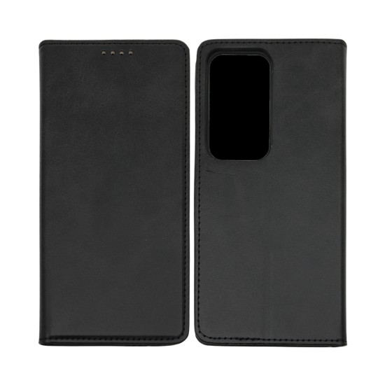 Leather Flip Cover with Internal Pocket For Oppo A5 Black